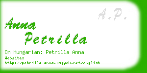 anna petrilla business card
